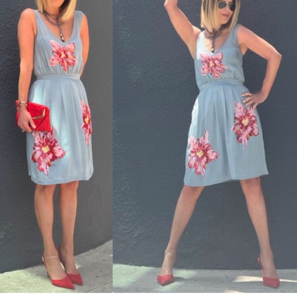 Lil • Anthropologie • Silk Glimmering Magnolia Dress